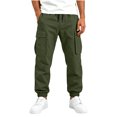 thumbnail image 3 of Falkdiz Sport Pants for Boys Cargo Joggers Pockets Drawstring Winter Pantalones Trendy Relaxed fit Boys Trousers Elastic Waist, Army Green, Size: 9-10 Years, 3 of 8