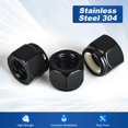 thumbnail image 3 of Tuercas De Seguridad Hexagonales Con Inserción De Nailon De 1/4-20, Tuercas De Seguridad De Acero Inoxidable 304, Acabado Negro, 25 Unidades, 3 of 5