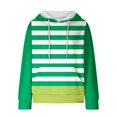 thumbnail image 5 of DeHolifer Sweatshirts for Women Waffle Drawstring Strip Print Long Sleeve Hoodies Sweatshirts with Pocket Green 2XL, 5 of 6
