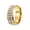 Gold, variant on Men's Women's Stainless Steel Bling Cubic Zirconia Band Two Row Gemstone Wedding Engagement Ring Rainbow Size 12