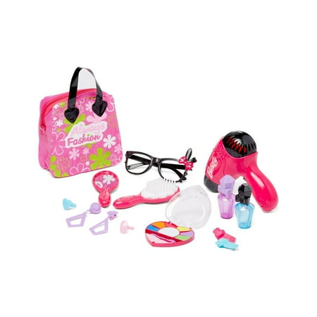 Dash Toyz Always Fashion Pretend Play Toy Beauty Play Set w/ Assorted Hair & Beauty Accessories, Makeup, Bag