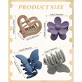 thumbnail image 2 of 6 PCS Hair Claw Clips - Matte Flower, Heart, Butterfly Hair Claw Clips for Women Girls - Non-Slip and Strong Hold for Thin/Medium/Thick Hair, 2 of 13