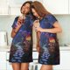 thumbnail image 4 of Balery Jungle Path Glowing Mushrooms Camisón de manga corta con cuello redondo para mujer, cómodo y elegante., 4 of 6