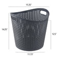 thumbnail image 3 of 6-Pack 30 L Large Plastic Clothes Hamper, Grey Laundry Storage Baskets, 3 of 7