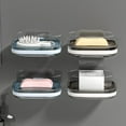 thumbnail image 4 of AOOOWER Bathroom Wall Shelf Soap Dish Holder 1 or 2 Tiers Storage NonSlip Surfaces for Shower Kitchen Use, 4 of 15