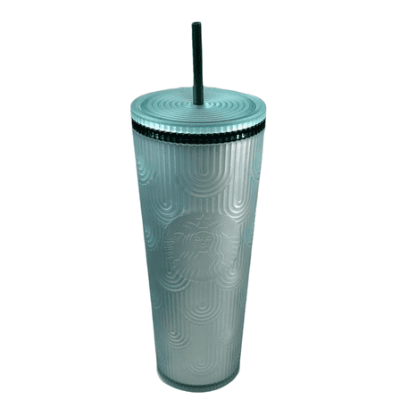 NEW Starbucks Spring 2024 Soft Touch Green Scales Tumbler Cup Drink 24oz
