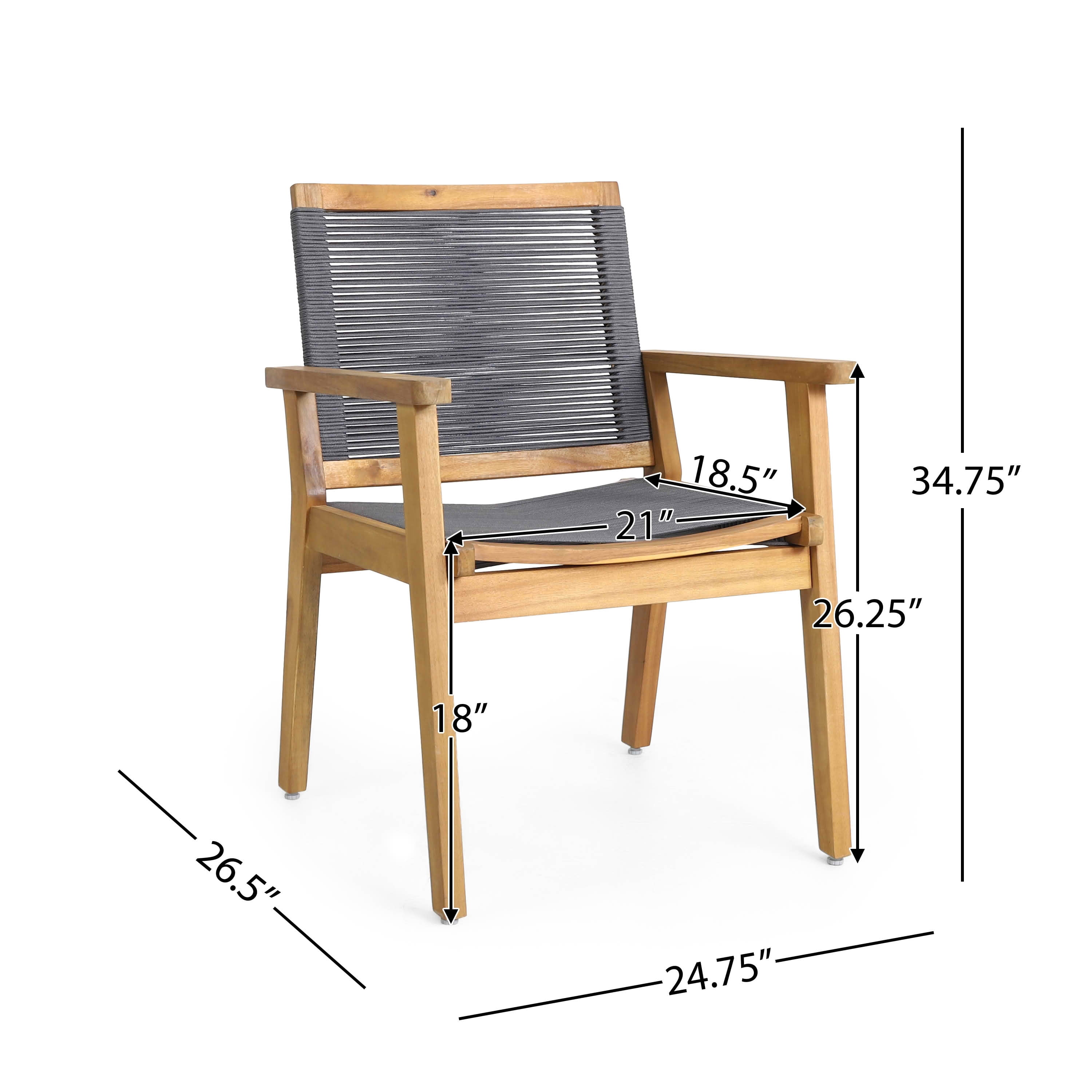 MAYEERTY 2-Piece Patio Dining Chairs with Ergonomic Design & Easy Assembly for Garden Balcony
