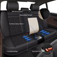 thumbnail image 2 of JIAMAOXIN Car Seat Cover Apply To Front Seat Universal Sedan SUV Truck Front 2-Seats BLACK Faux Leather, 2 of 5