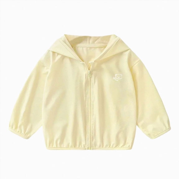 mgoYE Baby Infant Toddler Lightweight and Breathable Hoodie Summer Sun Protection Coat Jacket(Yellow,3-4 Years)