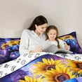 thumbnail image 5 of Manfei Gamepad Game Lovers Full Size Comforter Sets,Rustic Flower Sunflower Bedding Comforter Set,Purple Galaxy Bedding Sets For Boys Kids,Ultra Soft Home Decor Reversible,3 Pieces, 5 of 8