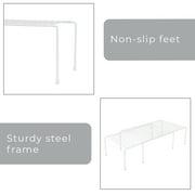 Smart Design Expandable Kitchen Storage Shelf Rack, Steel, Rust-Resistant, White (16–32.5 in)