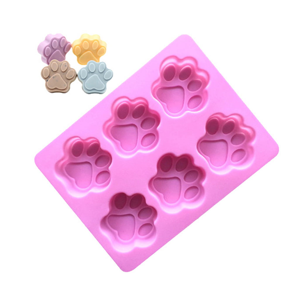 16 Paw Print Silicone Cat Dog Animal Cookie Cake Chocolate Soap Ice Mold FM 