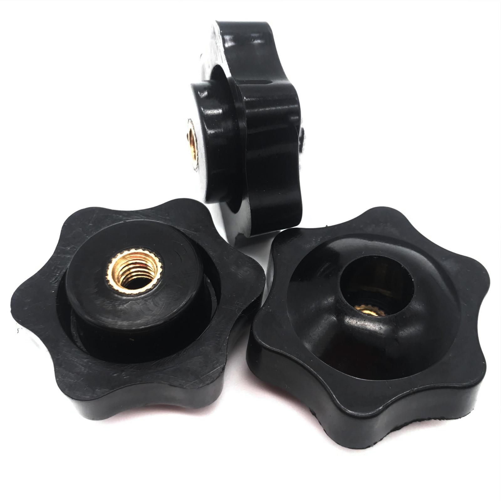 Star Knob Female Thread 8pcs Black Plastic Star Head Clamping Knob Grip