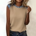 thumbnail image 1 of LVHAOGJOB Débardeurs Sans Manches pour Femmes Col Rond Coton Été Couleur Unie Pulls pour Femmes, 1 of 7