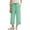 Mint Green, variant on XEGLSBU Girls High Waist Striped Culottes Casual Summer Pants with Pockets Comfortable Straight Leg Trousers for Kids (Sky Blue Size 9-10 Years)