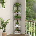 thumbnail image 6 of 5 Tier Corner Shelf, 70” Corner Shelf Stand, Corner Bookshelf Plant Stand, Storage Shelf for Bathroom, Living Room, Kitchen,Home Office, White, 6 of 13