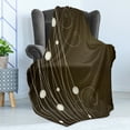 thumbnail image 4 of Chocolate Soft Flannel Fleece Blanket, Abstract Flowers with Dotted Lines Vintage Inspirations in Romantic Composition, Cozy Plush for Indoor and Outdoor Use, 60" x 80", Beige Brown, by Ambesonne, 4 of 5
