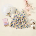 thumbnail image 2 of KDFJPTH Summer Flower Print Summer Dresses For Toddler Girls 2025 Sleeveless Vest Dress With Straw Hat 2 Piece Set, 2 of 7