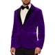 thumbnail image 4 of Chaqueta de traje de terciopelo INSPIRE CHIC para hombres, blazer de terciopelo lila con solapa en contraste para bodas y fiestas, 4 of 5