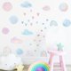 thumbnail image 2 of Un conjunto de pegatinas de pared de nubes arcoíris, pegatinas de pared para Living Roo, 2 of 5
