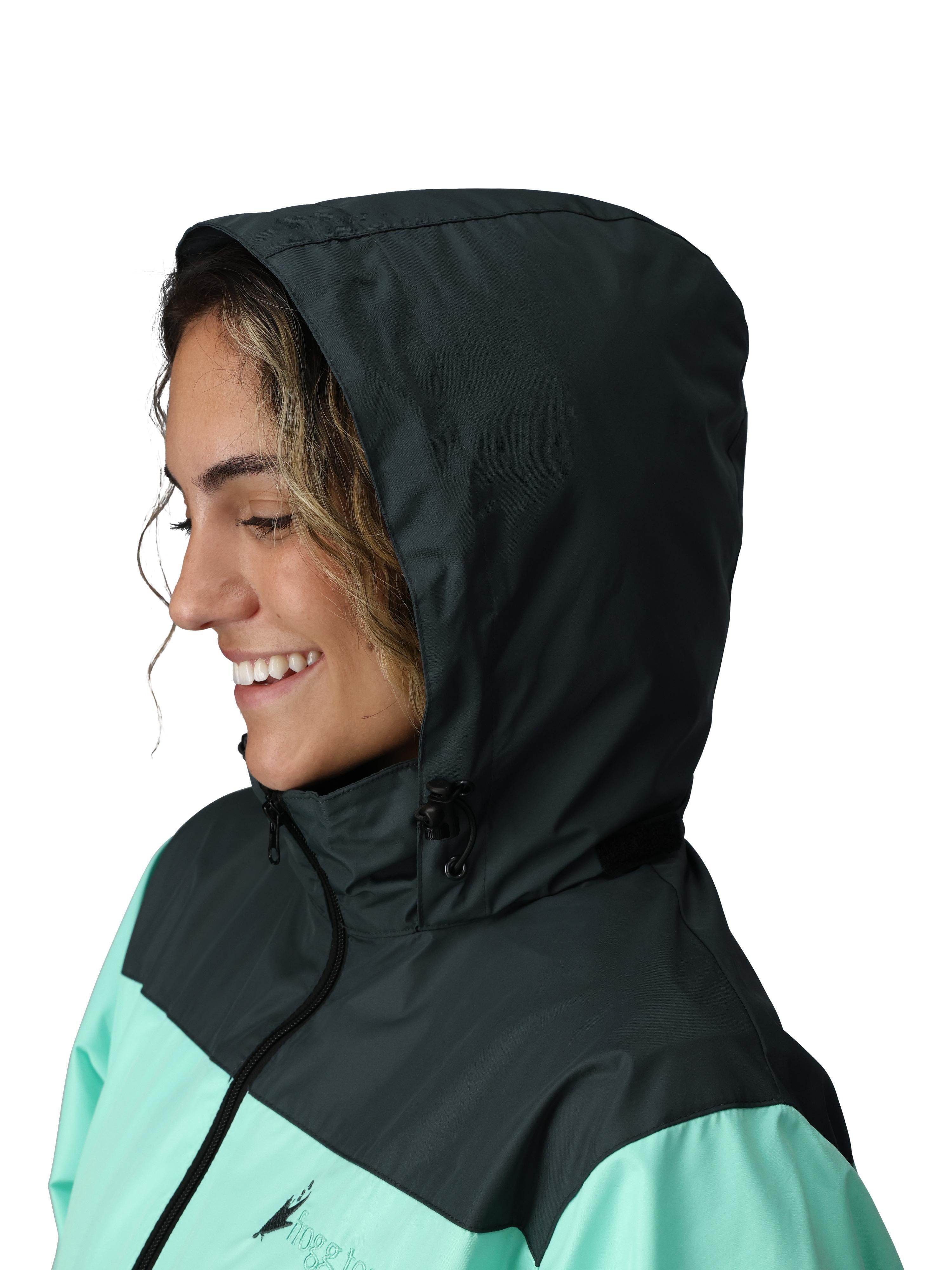Frogg Toggs River Toadz Rain Jacket with Set-In Sleeves, Waterproof Rain Gear for Women, Seafoam/Gray, Size S/M