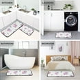 thumbnail image 4 of Pink Flowers Floral Kitchen Mats Set 2 Piece Non Slip Floor Foam Rugs Cushioned Soft Waterproof Carpet Runner for Dining Room Bathroom Laundry, 4 of 7