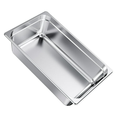 KFFKFF 1 Pack Stainless Steel Steam Table Pan, Full-Size Catering Pan, 6-Inch Deep Anti-Jam Design for Home, Parties, Restaurants, Hotels, and Buffets