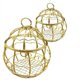 thumbnail image 3 of Comedero para pájaros, soporte para bolas de grasa colgante, comedero para pájaros silvestres pequeños, 9,5 x 7 cm, 2 piezas de oro, 3 of 5