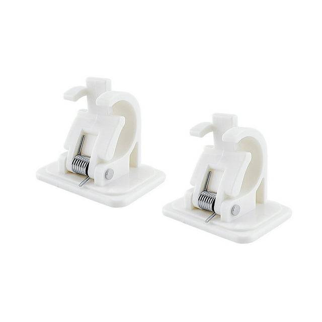 tamizeot 2PCS Fishing Rod Racks Elaborate Wall Mounted Pole Clamp Wear-resistant Clips Organizer Brackets Living Room Hook White 1Set