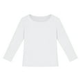 thumbnail image 3 of LIJCC Ribbed Round Neck Top, Children's Girl's T-Shirt, Slim Fit Casual Basic Top Long Sleeved Shirt Pullover(White,7-8 Years), 3 of 7
