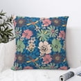 thumbnail image 4 of Fuzoiu Colorful Flowers Print Square Pillow Cover,Hidden Zipper Design,Luxury Square Pillow Case, Throw Pillow,Couch Cushion-24"x24", 4 of 7