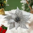 thumbnail image 6 of Glitter Christmas Flowers 9.8 in Artificial Poinsettia Flower Christmas Tree Flower Decorations Xmas Tree Ornaments, 6 of 6
