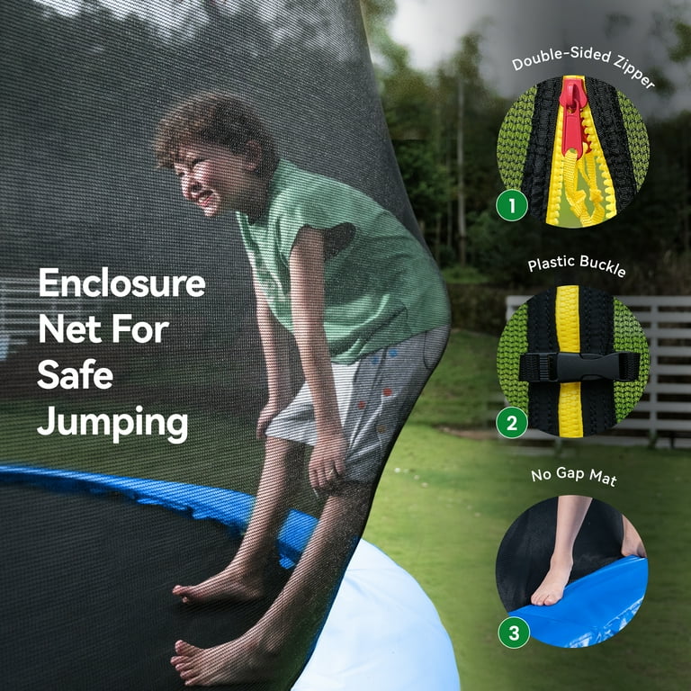 Vevina GVDV Outdoor Trampoline, 14' Backyard Recreational Trampoline with