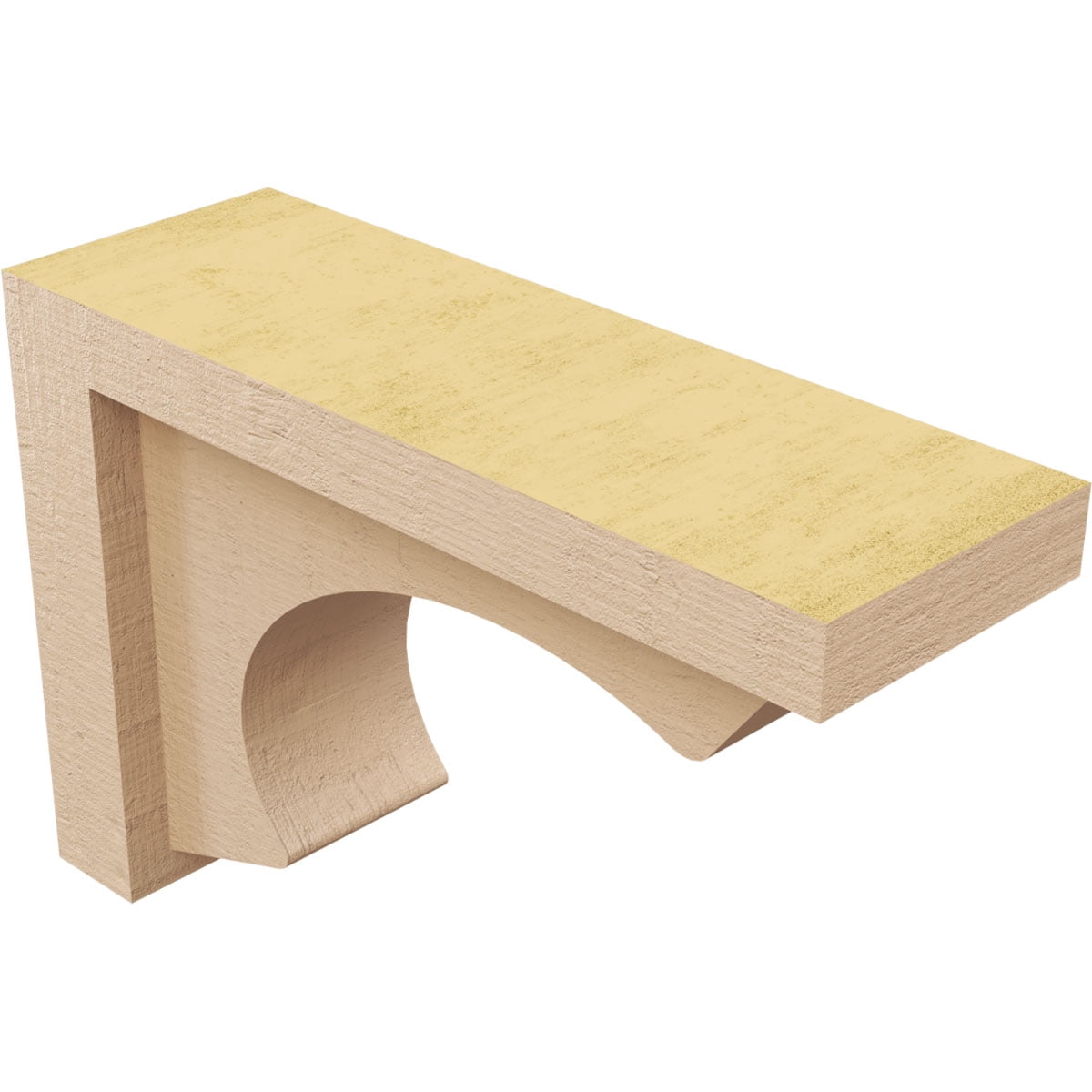 3"W x 9"D x 6"H Classic Emerson Rough Cedar Woodgrain TimberThane Corbel, Primed Tan
