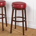 thumbnail image 2 of TMS Avenue 30" Round Indoor Swivel Bar Stool, Rich Brown/Red Faux Leather, 2 of 6