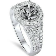 Pompeii 5/8ct Round Halo Diamond Engagement Ring Setting 14K White Gold (G/H,SI1-SI2)
