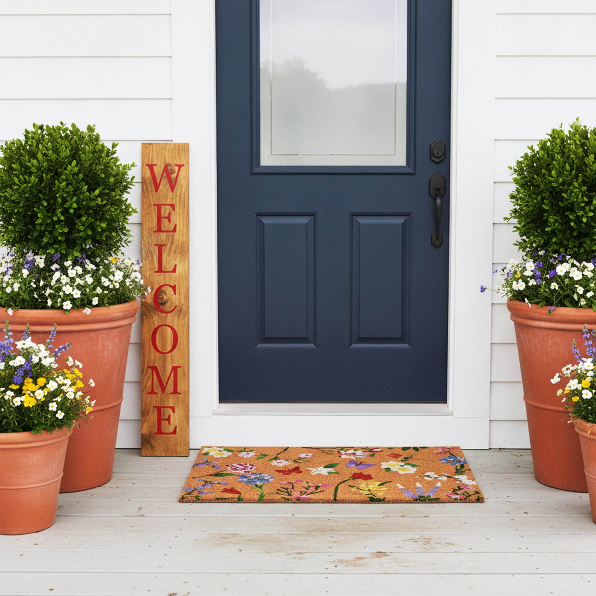 Calloway Mills 119354707 Red Welcome Porch Leaner, 47" x 07"