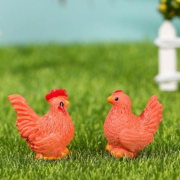 LEORX 8Pcs Farm Animal Figurines Assorted Color Resin Decor