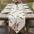 thumbnail image 6 of Easter Bunny Table Runner Linen Burlap Table Runner 90 Inches Long Spring Rabbits Carrots Gray Buffalo Plaid Dresser Scarves for Kitchen Island Coffee Dining Party Wedding Holiday Decor 13"x90", 6 of 8
