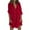 Red, variant on AherBiu Womens Button down Shirts Long Sleeve Oversized Tops for Women High Neck Fall Casual Blouse
