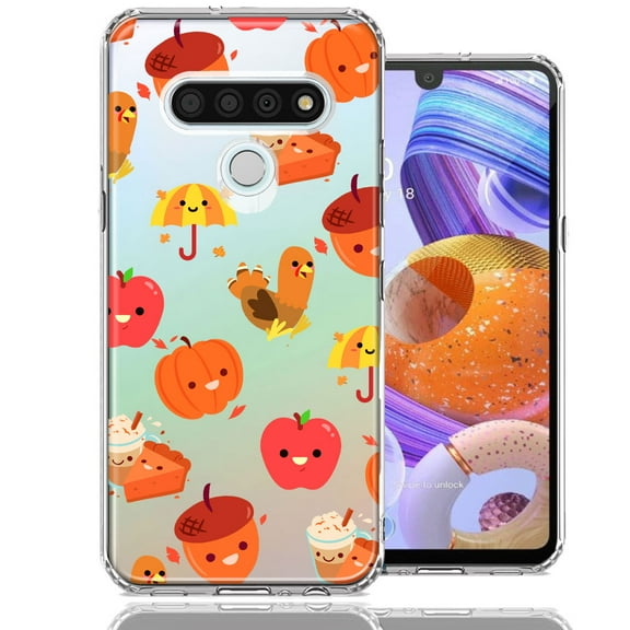 MUNDAZE For LG Stylo 6 Thanksgiving Autumn Fall Design Double Layer Phone Case Cover