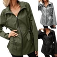 thumbnail image 1 of Cheers.US Women's Long Raincoat with Hood Outdoor Lightweight Windbreaker Rain Jacket Waterproof, 1 of 7