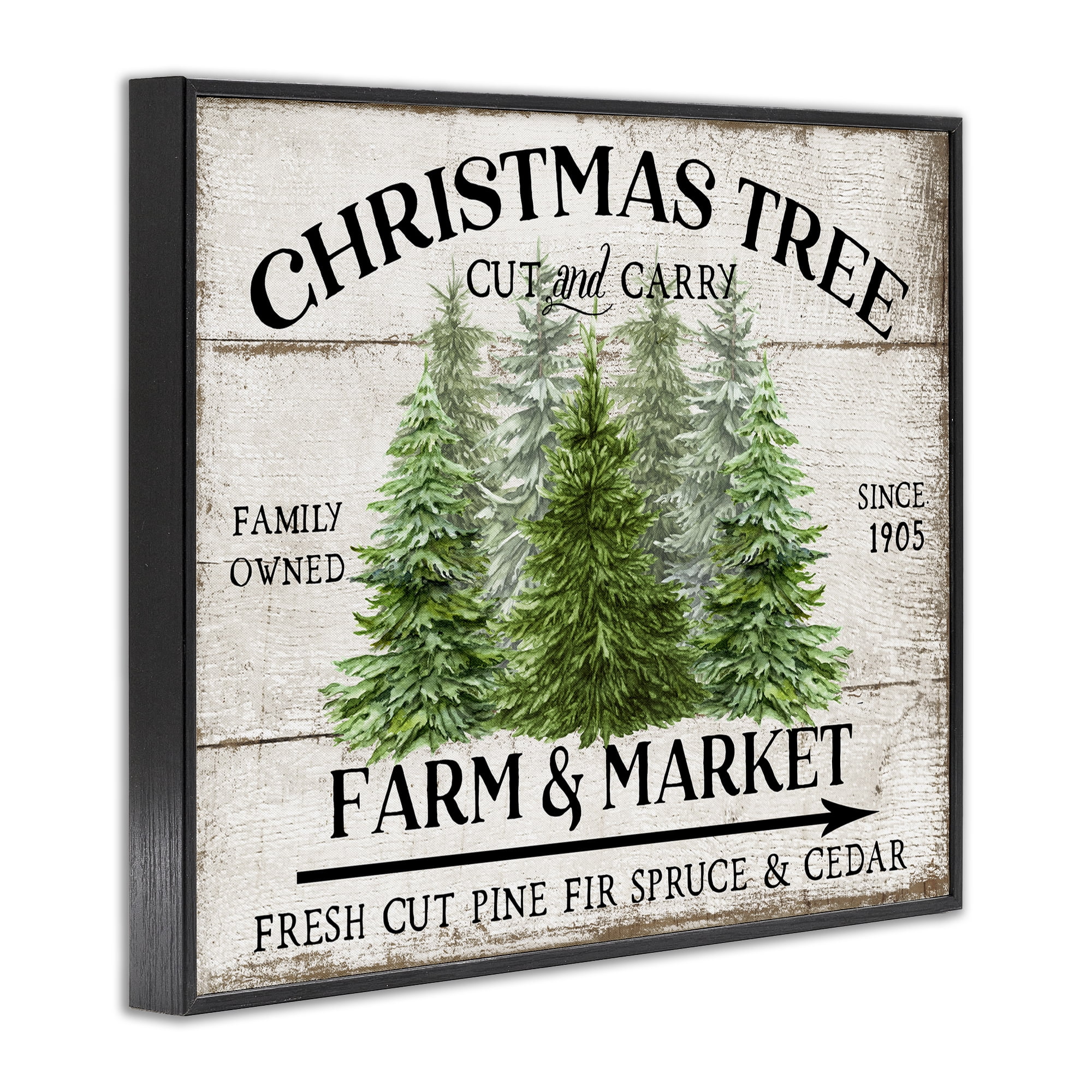 Stupell Industries Farm & Market Christmas Holiday Painting Black Framed Art Prints Wall Art, 30 x 24