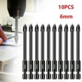 thumbnail image 6 of GLFSIL 10x 6mm Tile Porcelain Drill Bit Marble Ceramic Glass Brick Shank Hex Spear Head, 6 of 7