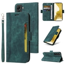 for Samsung Galaxy S23 Wallet Case,PU Leather Magnetic Flip Strap Wrist Phone Cover with RFID Block Card Holder for Samsung Galaxy S23 6.1 inch,Green