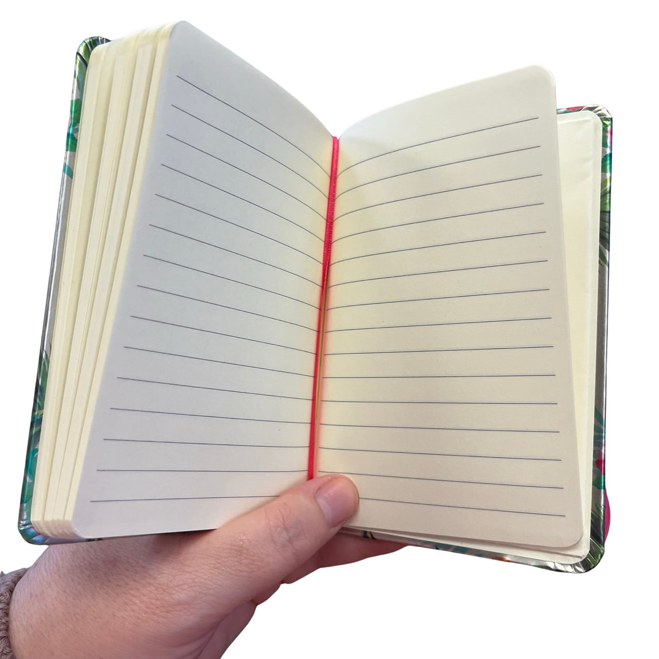 Island Heritage Elastic Band Foil Writing Notebook Aloha Floral Small