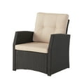 thumbnail image 4 of GDF Studio Nikki Outdoor Wicker Club Chair with Cushions, Dark Brown and Beige, 4 of 11