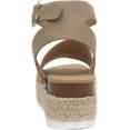 thumbnail image 3 of Soda Topics Dark Natural Espadrille Ankle Strap Studded Open Toe Platform Sandals (Dark Natural, 8.5), 3 of 5
