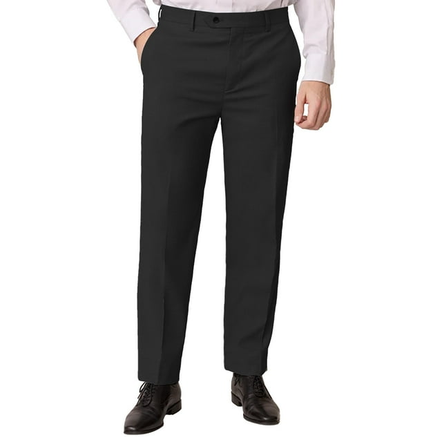 Pantalones de vestir YUCENFU para hombre, cintura extensible oculta, color negro
