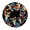 thumbnail image 2 of Wuche  Cute Cartoon Cat Round Fitted Tablecloth Elastic Edge Waterproof Oil-Proof Table Cover Stain-Resistant Table Cloth Fits Round Tables, 2 of 7